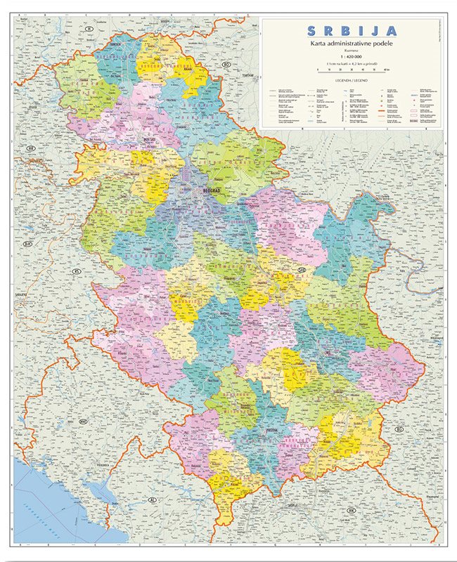 Г003 - Србија административна карта